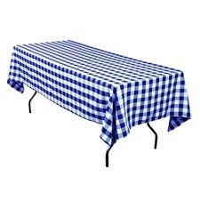 gingham blue and white tablecloth