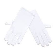 girls white satin gloves